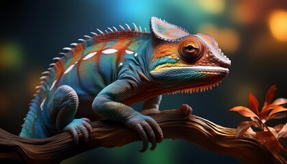 Fototapeta premium green iguana on a tree