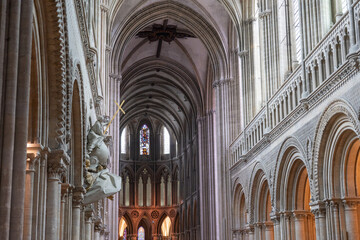 Naklejka premium Inside Bayeux Cathedral, Cathedral of Our Lady of Bayeux in Normandy