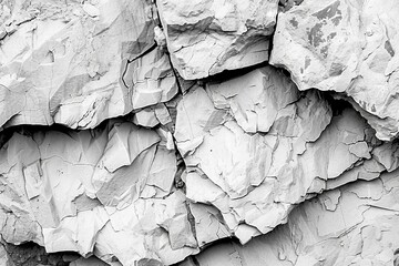 Black and white rock texture. Stone background. Old weathered mountain surface. Macro. Grunge background, Generative AI