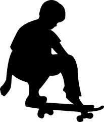 The man on skateboard sports silhouette
