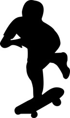 The man on skateboard sports silhouette