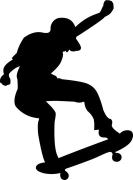 recommend clip art: The man on skateboard sports silhouette