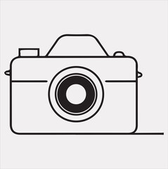 Camera silhouette vector on a white background