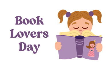 Book Lover's Day. White background, isolate	