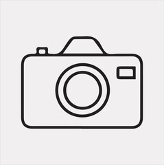 Camera silhouette vector on a white background