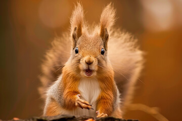 Funny surprised squirrel