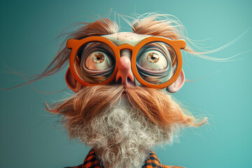 Funny old man cartoon character portrait