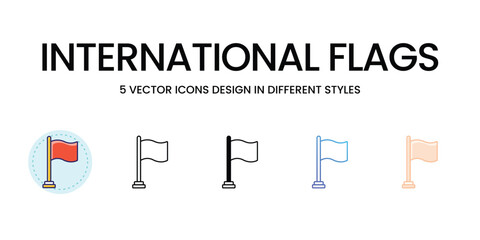 International Flags icons set vector illustration. vector stock
