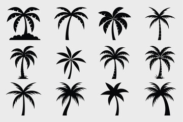 Minimalist Palm Tree Logo Icon Design Template - Vector Art