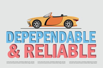 Concept of automotive dependability and reliability vector illustration.