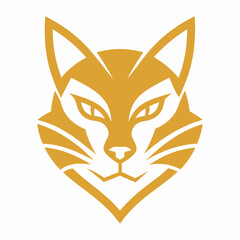 A golden cat head logo