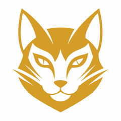 A golden cat head logo