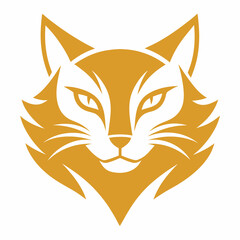 Fototapeta premium A golden cat head logo