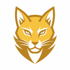 A golden cat head logo