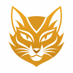 A golden cat head logo