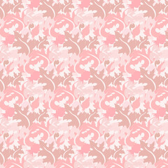 Creative concept of bright pink images of abstract tree leaves, texture in a minimalistic style. Templates of modern decoration for holidays, advertising, brand. Ornament, seamless pattern, texture