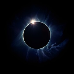 Obraz premium a-solar-eclipse-the-total-eclipse-is-caused-when-the-sun-moon-and-earth-align-illustration