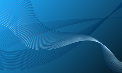blue business lines wave curves with soft gradient abstract background