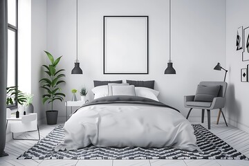 Minimalist Bedroom Interior Design with Black and White Decor
