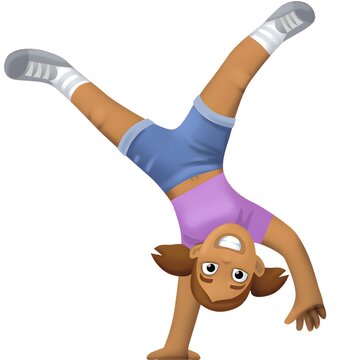  Woman Cartwheeling: Medium Skin Tone
