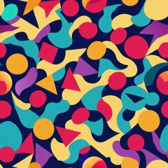 Seamless pattern of dynamic patterns with mixed shapes, Generative AI
