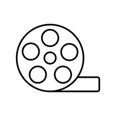 film roll line icon with white background vector stock illustration