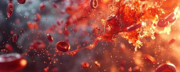 Visualization of high plasma glucose in bloodstream, Hyperglycemia, Medical visualization