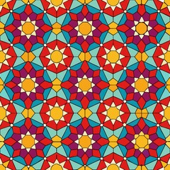 Seamless pattern of lively mosaics, Generative AI