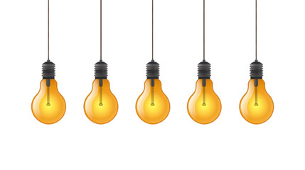 Naklejka premium Bright and cheerful glowing light bulbs on a clean background, perfect for adding a festive touch to your holiday dcor.