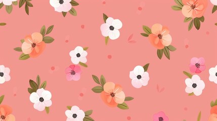 Delicate watercolor florals on a soft pastel backdrop create a charming, seamless design perfect for various projects.