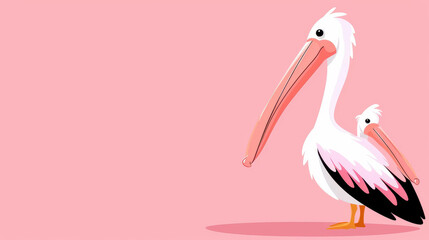 Vibrant pelican illustration designed for eyecatching web banners, perfect for adding charm to your site.