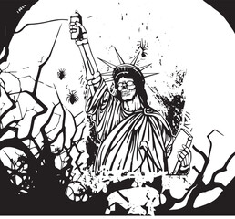 Obraz premium Pray the Lord Vector Silhouette 