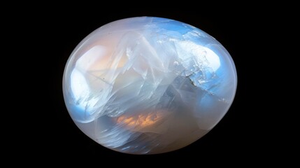 Polished Moonstone CloseUp, SemiPrecious Gemstone Sparkling, Natural Crystal for Jewelry Designs