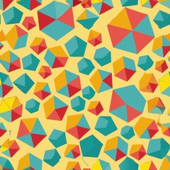 Seamless pattern of playful polygons, Generative AI