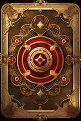 Obraz premium Exquisitely Detailed Ancient Artistic Card with Intricate Historical Patterns and Authentic Medieval Design, an Ideal and Perfect Addition to Any Classic Game Collection