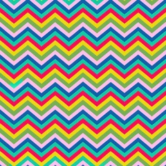 Seamless pattern of rainbow zigzags and waves, Generative AI