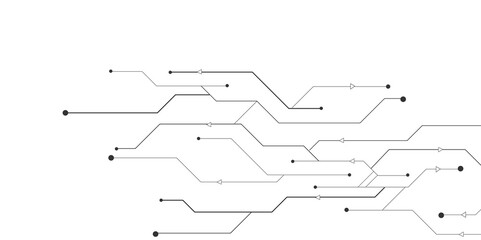 Vectors Technology white circuit diagram. High-tech connection system on a white background.
