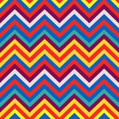 Seamless pattern of vivid chevrons and stripes, Generative AI