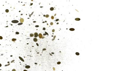 Shimmering Bliss: Mesmeric 3D Illustration Depicting Glistening gold Confetti PNG