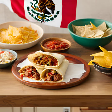 Burritos messicani con chili, carne