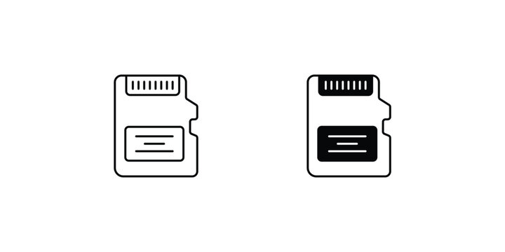 memory card set icon with white background vector stock illustration