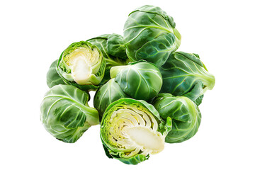 Fototapeta premium Fresh Brussels sprouts isolated a white background