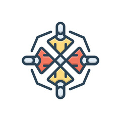 Color illustration icon for culture