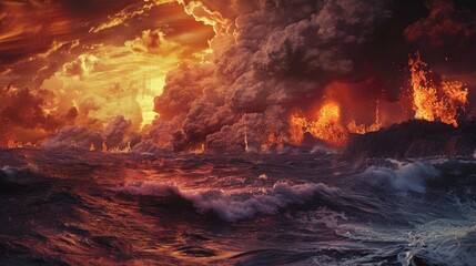 Volcanic Eruption at Sea.