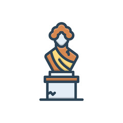 Color illustration icon for sculpture
