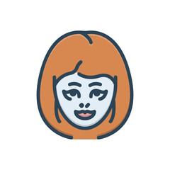 Color illustration icon for beauty