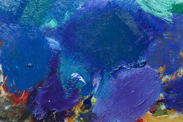 Art Oil Colors. Glossy oil paint on plate.