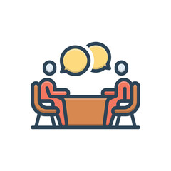 Color illustration icon for communication