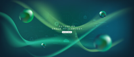 green technology futuristic and innovation background. Environment technology.Abstract technology background.Vector illustration. © Naphat