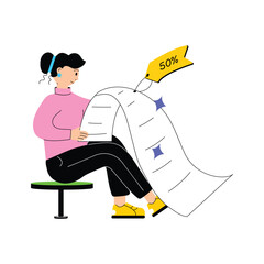 Modern vector design illustration of shopping list